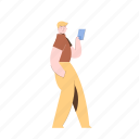 character, builder, smartphone, phone, man, male
