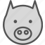 animal, avatar, character, profile, smileface, pig 