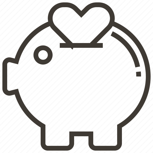 Bank, heart, pig, piggy bank, savings icon - Download on Iconfinder