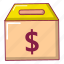 box, cartoon, cash, coin, concept, money, object 