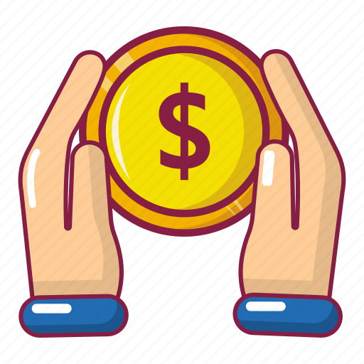 Business, cartoon, coin, hand, money, object, payment icon - Download on Iconfinder