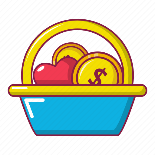 Basket, cartoon, donate, donation, food, logo, object icon - Download on Iconfinder