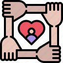 hand, heart, charitable, organization, donation