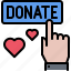 donate, click, button, love, hand, charitable, organization, donation 