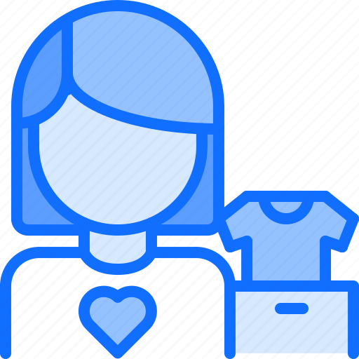 Volunteer, woman, clothes, box, charitable, organization, donation icon - Download on Iconfinder