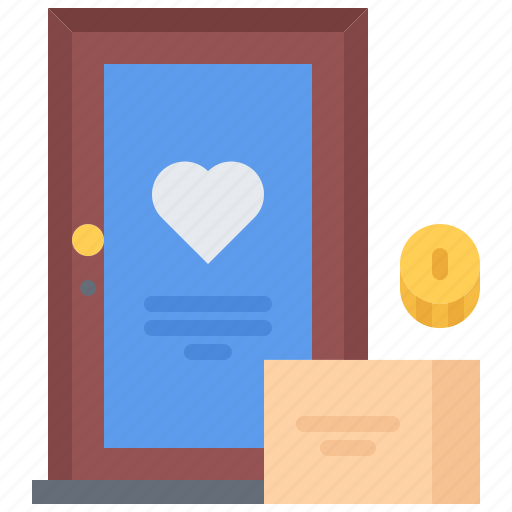Door, love, box, coin, money, charitable, organization icon - Download on Iconfinder