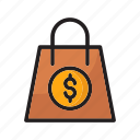 bag, business, charity, donation, money, dollar