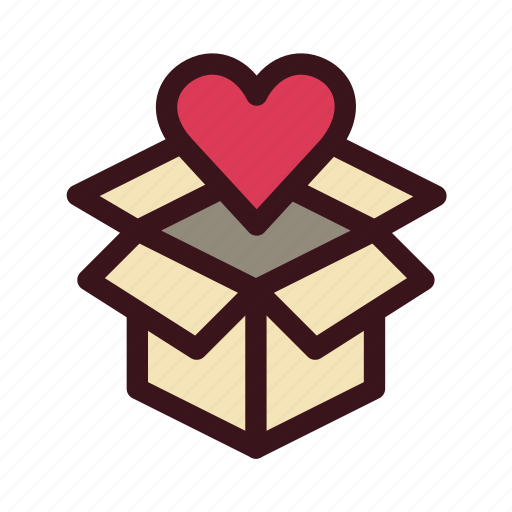 Donation, box, charity, contribution, volunteering, love, fundraising icon - Download on Iconfinder