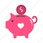 charity, coin, donation, love, money, piggy, piggy bank 