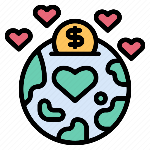 Donation, donate, fundraise, charity, world, global icon - Download on Iconfinder