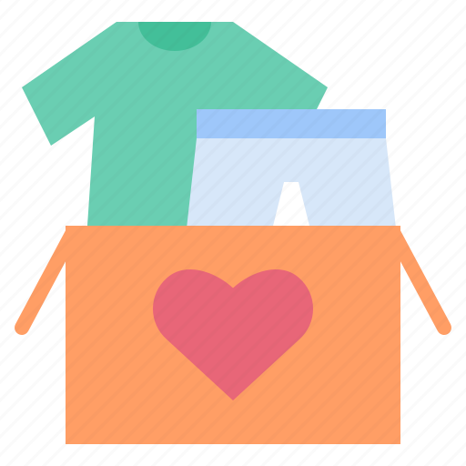 Clothing, donation, box, package, charity, foundation, fundrasing icon - Download on Iconfinder