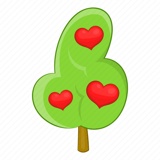 Abstract, beautiful, cartoon, heart, love, red, tree icon - Download on Iconfinder
