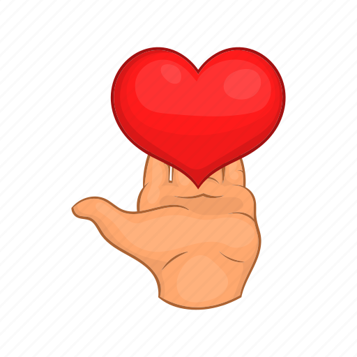 Cartoon, gift, giving, hands, heart, love, red icon - Download on Iconfinder