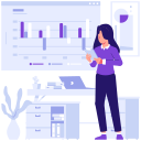 column, negative, bar, chart, graph, statistic, business, infographic