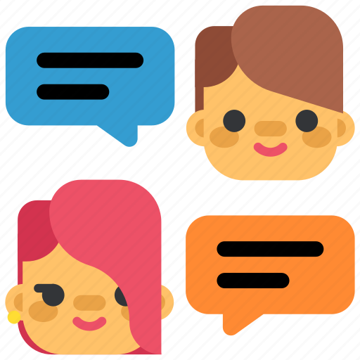 Boy, bubble, chat, communication, girl, message, social icon - Download on Iconfinder