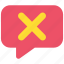 cancel, chat, communication, error, message, repeal, social 