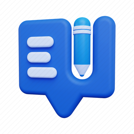 Edit, pencil, writing, write, edited, message, chat 3D illustration - Download on Iconfinder