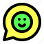 chat, communication, happy, emoticon, bubble 