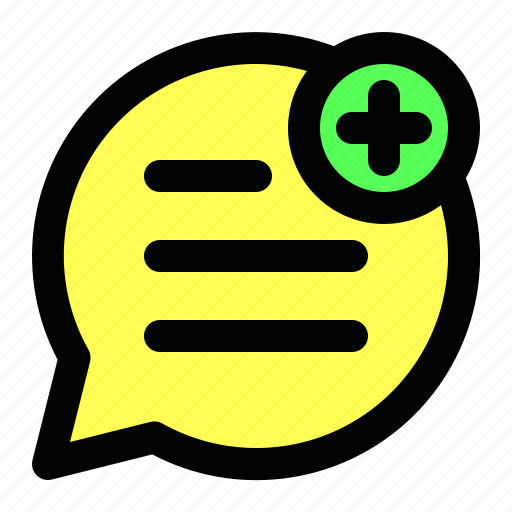 Chat, communication, speech, bubble, add icon - Download on Iconfinder