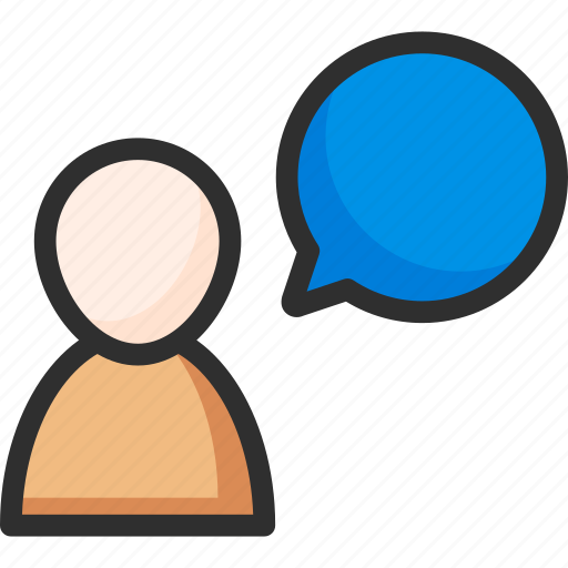 Box, bubble, chat, man, message, people, user icon - Download on Iconfinder