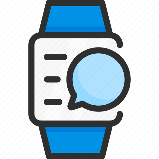 Box, bubble, chat, hand, message, watch, wrist icon - Download on Iconfinder