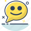 bubble, chat, chat icon, communication, message, smile, talk 