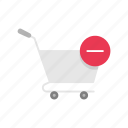 cart, online shopping, push cart, remove item 