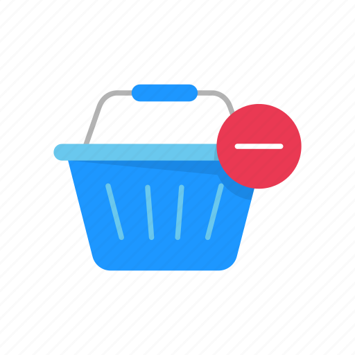 Basket, grocery basket, online shopping, remove item icon - Download on Iconfinder