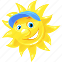 emoticon, happy, summer, sun
