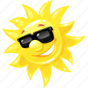 emoticon, happy, summer, sun, sunglasses