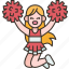 cheerleader, jumping, energetic, performing, cheering 
