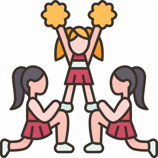 Cheerleader, pyramid, formation, choreography, perform icon - Download on Iconfinder