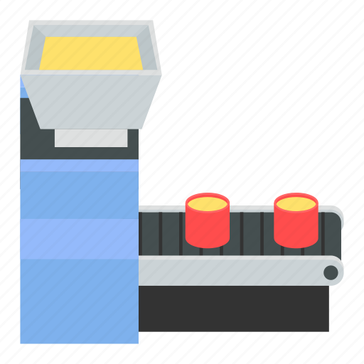 Cream cheese, conveyor, cheese boxes, production, machinery, automation icon - Download on Iconfinder