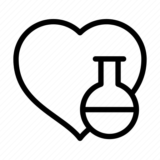 Beaker, chemistry, heart, love, valentine icon - Download on Iconfinder