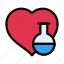 beaker, chemistry, heart, love, valentine 