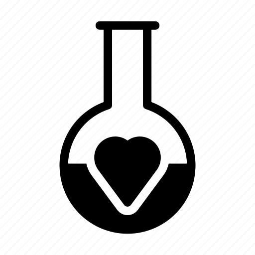 Beaker, chemistry, heart, love, romance icon - Download on Iconfinder