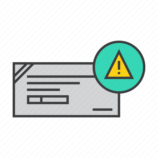 Attention, banking, check, cheque, fault, mistakes, warning icon - Download on Iconfinder