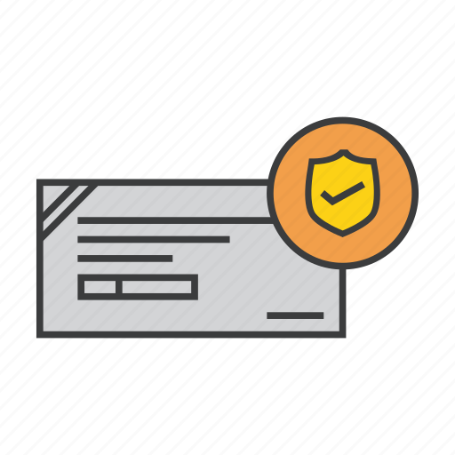 Banking, check, cheque, payment, protection, secure, shield icon - Download on Iconfinder