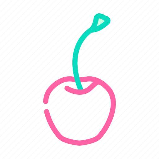 Cherry, one, whole, fruit, red, white icon - Download on Iconfinder
