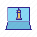 chess, game, horse, notebook, outline, queen, strategy