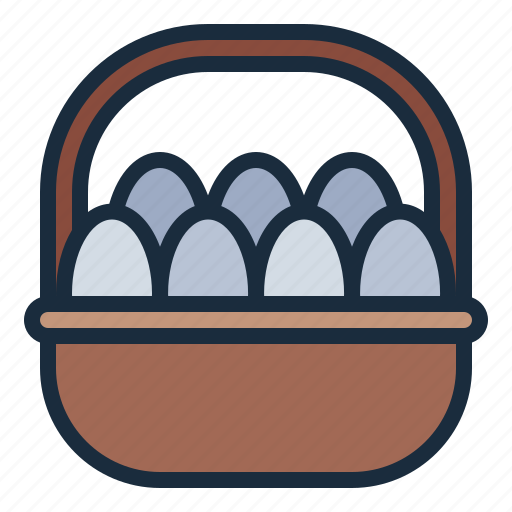 Egg, basket, chicken, farm, poultry, agriculture icon - Download on Iconfinder