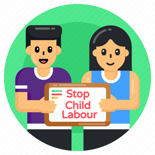 Child labour, stop child labour, persons, protest, banner icon - Download on Iconfinder