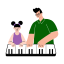 playing, piano, musical, instrument, learning, fatherhood 