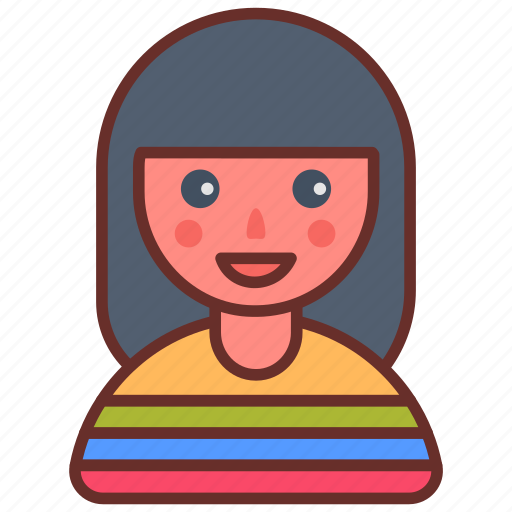 Vibrant, girl, energetic, confident, creative, rainbow, shirt icon - Download on Iconfinder