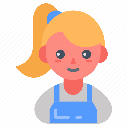 Blond, hair, light, girl, cooking, expert, apron icon - Download on Iconfinder