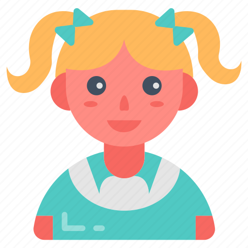 School, going, blond, hair, two, tails, pony icon - Download on Iconfinder
