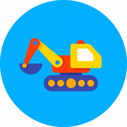 Excavator, baby, bulldozer, construction, kids, machine, toy icon - Download on Iconfinder