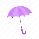children, under, umbrella, flat, icon, trendy, accessory, violet, purple