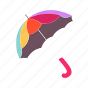 stylish, accessory, flat, icon, open, colorful, umbrella, climate, rain