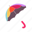 stylish, accessory, flat, icon, open, colorful, umbrella, climate, rain 